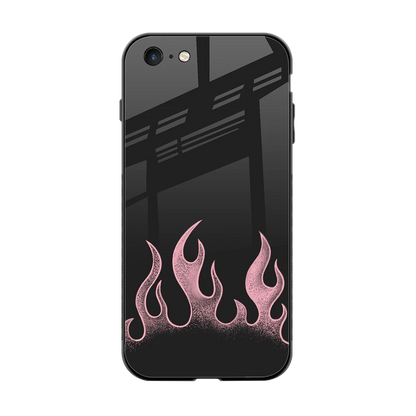 Retro Pink Flames back phone cover | glass case for iphone 6s