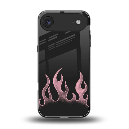 Retro Pink Flames back phone cover | glass case for iphone air