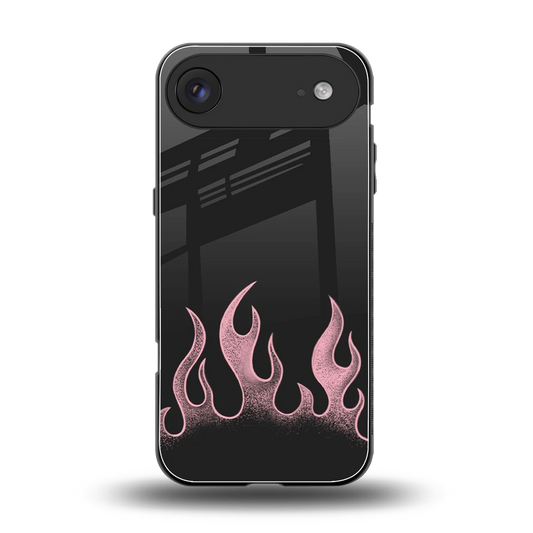Retro Pink Flames back phone cover | glass case for iphone air