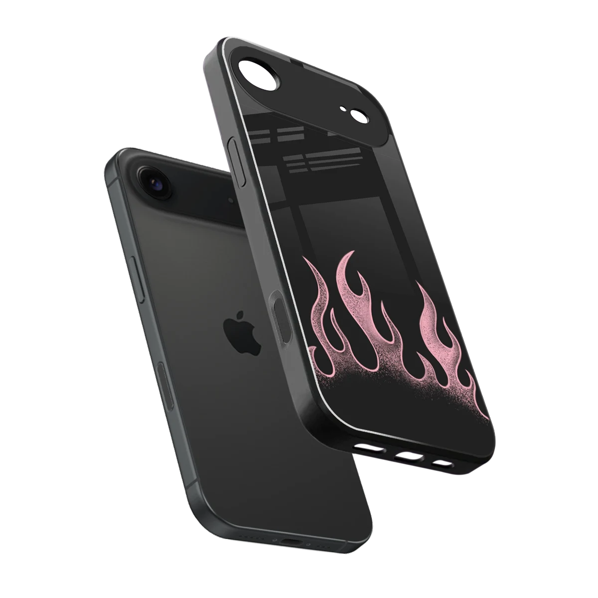 Retro Pink Flames sleek iphone air cover with tempered glass back and TPU edges