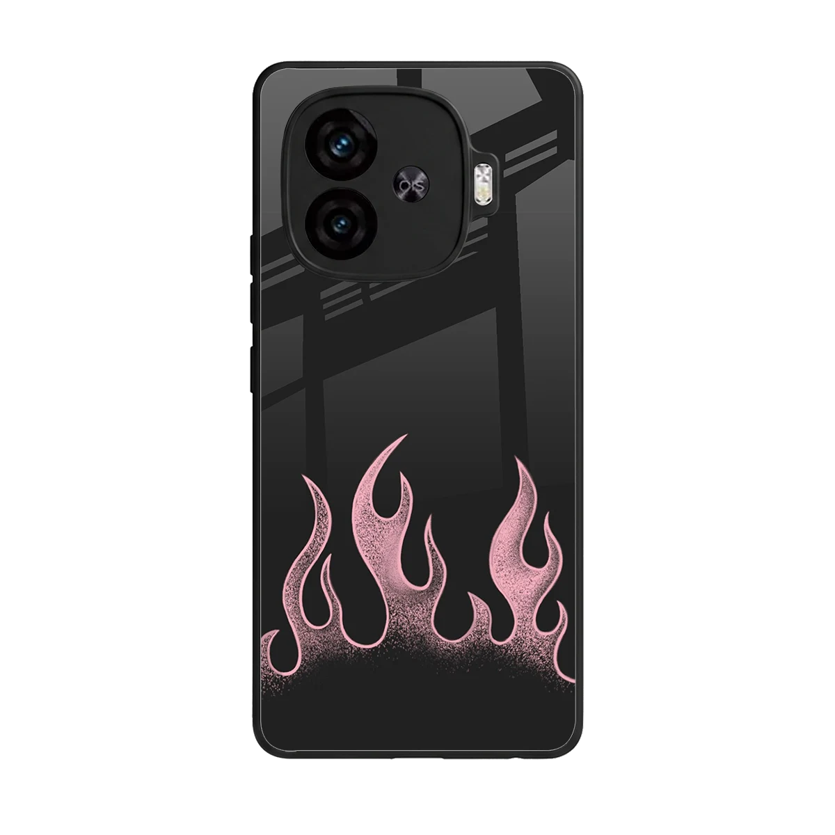 Retro Pink Flames back phone cover | glass case for iqoo neo 10r 5g