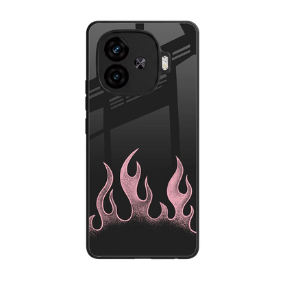 Retro Pink Flames back phone cover | glass case for iqoo neo 10r 5g