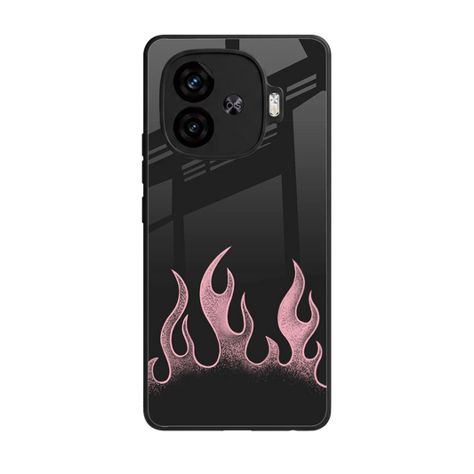 Retro Pink Flames back phone cover | glass case for iqoo neo 10r 5g