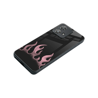 Retro Pink Flames stylish phone case for motorola edge 40 neo 5g | glossy glass and slim fit