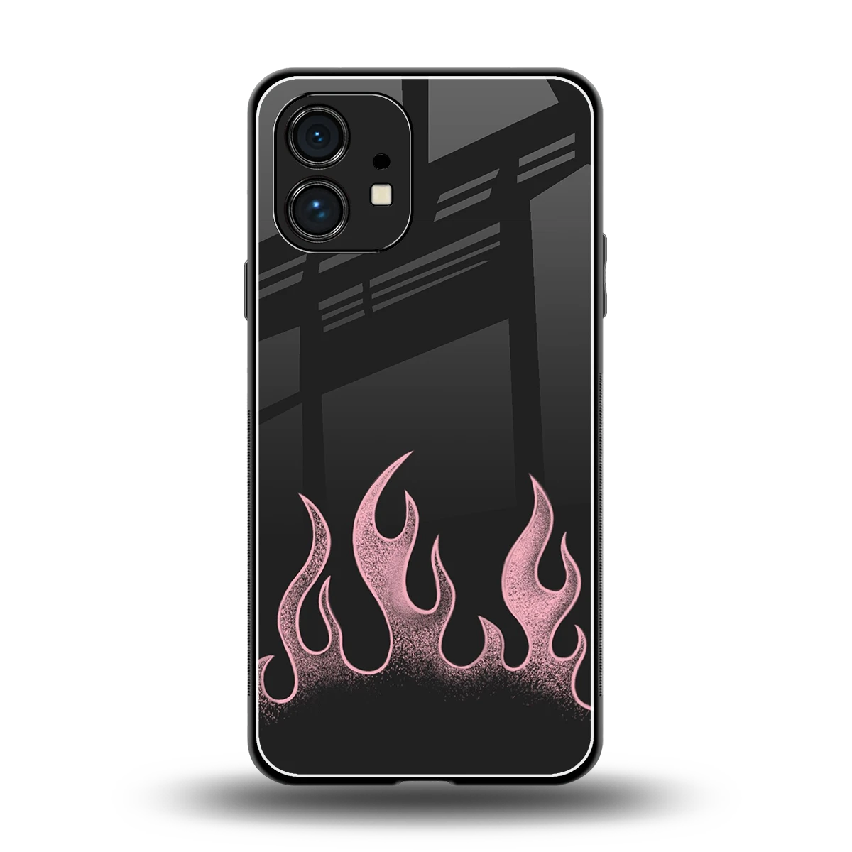 Retro Pink Flames back phone cover | glass case for nothing phone 1