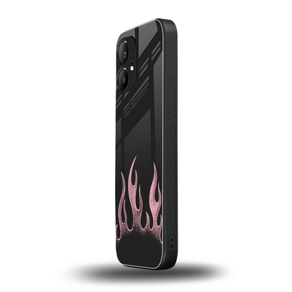 Retro Pink Flames nothing phone 1 mobile cover | shockproof glass phone case