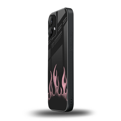 Retro Pink Flames nothing phone 2 mobile cover | shockproof glass phone case