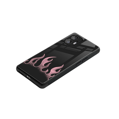 Retro Pink Flames stylish phone case for nothing phone 2 | glossy glass and slim fit