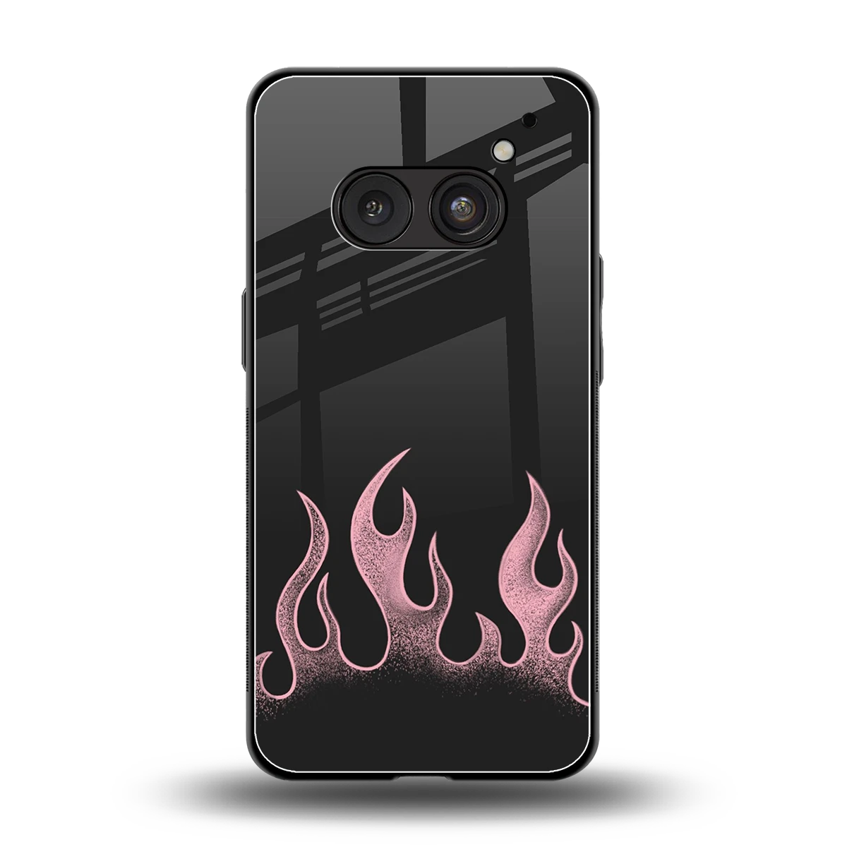 Retro Pink Flames back phone cover | glass case for nothing phone 2a