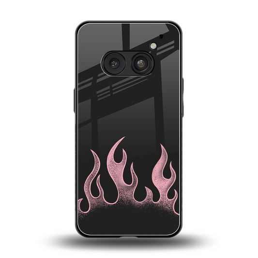 Retro Pink Flames back phone cover | glass case for nothing phone 2a