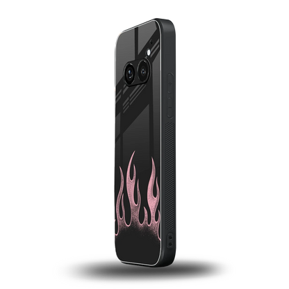 Retro Pink Flames nothing phone 2a mobile cover | shockproof glass phone case
