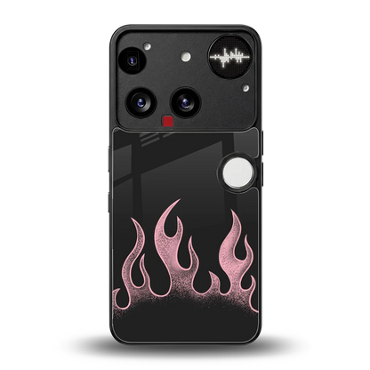 Retro Pink Flames back phone cover | glass case for nothing phone 3
