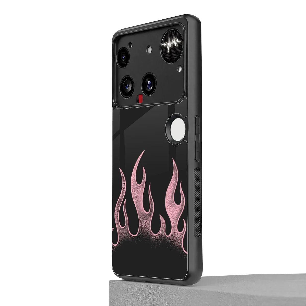 Retro Pink Flames nothing phone 3 mobile cover | shockproof glass phone case