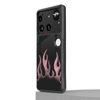 Retro Pink Flames nothing phone 3 mobile cover | shockproof glass phone case