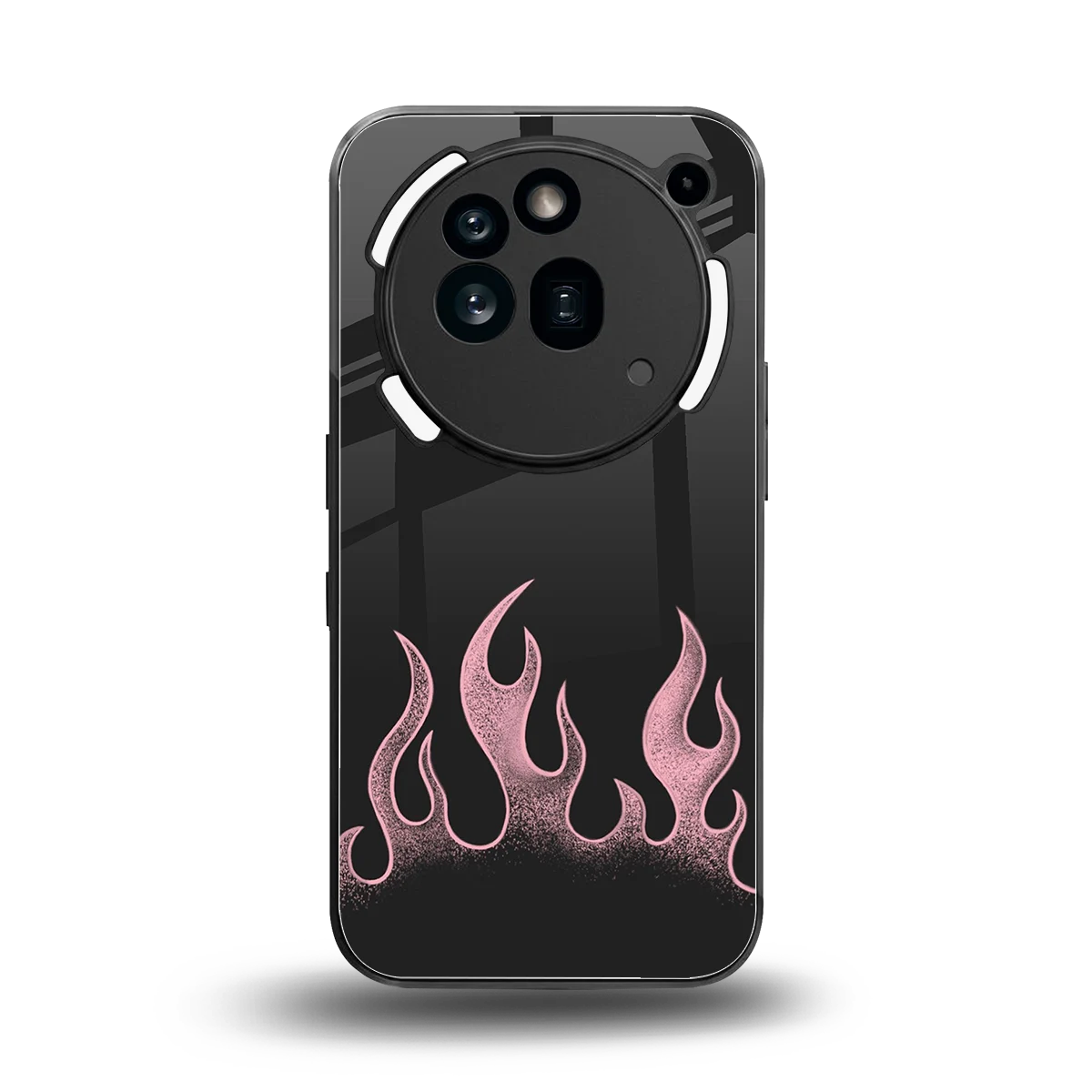 Retro Pink Flames back phone cover | glass case for nothing phone 3a pro