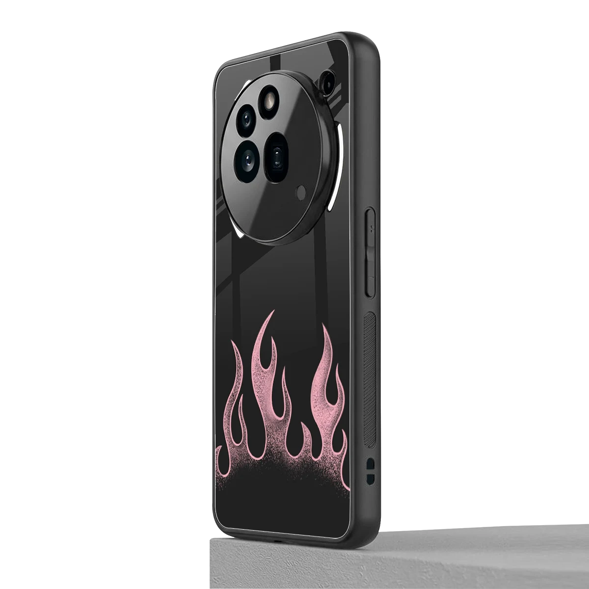 Retro Pink Flames nothing phone 3a pro mobile cover | shockproof glass phone case