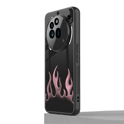 Retro Pink Flames nothing phone 3a pro mobile cover | shockproof glass phone case