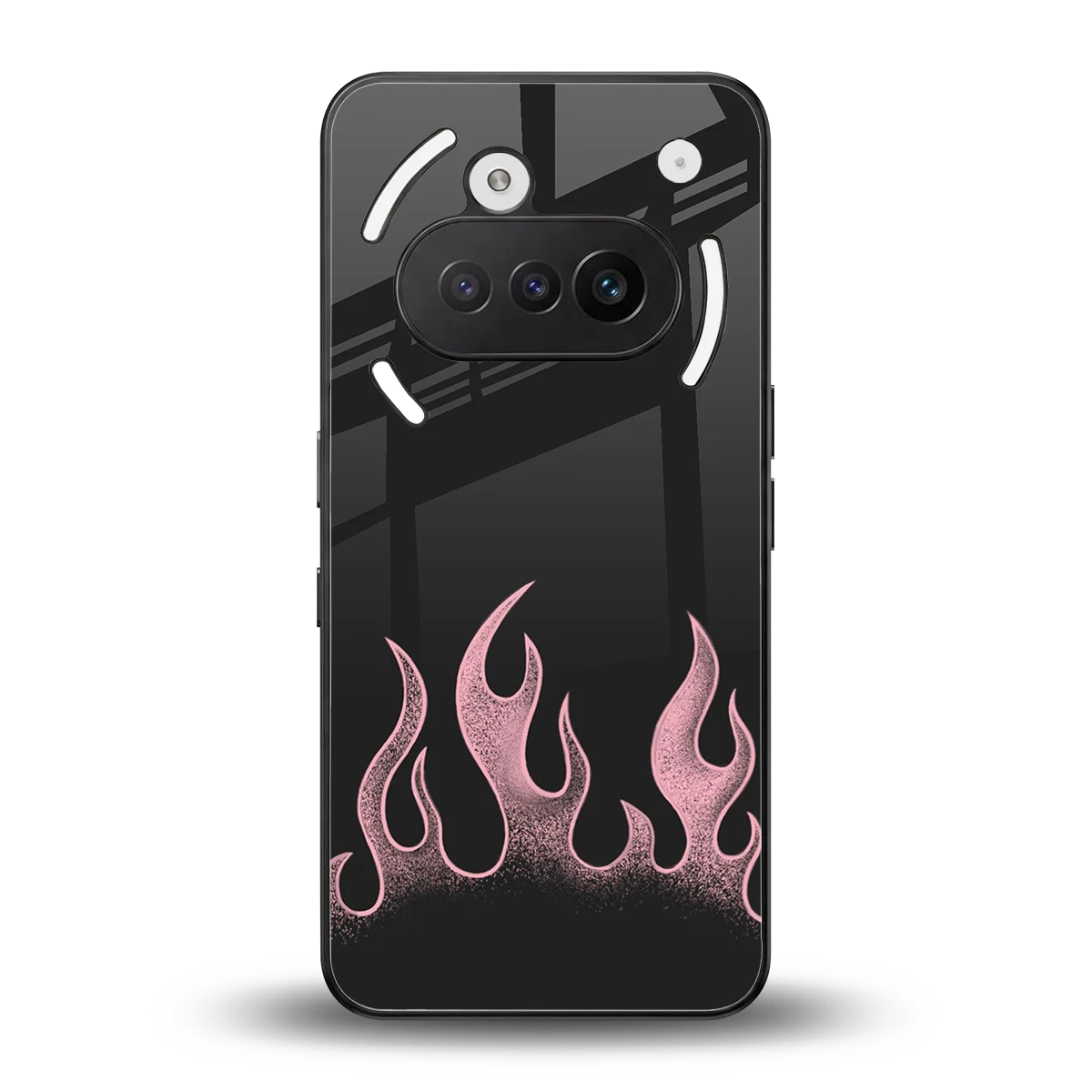Retro Pink Flames back phone cover | glass case for nothing phone 3a