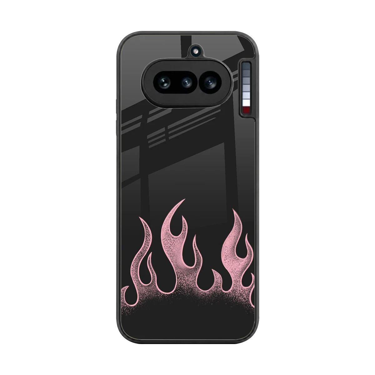 Retro Pink Flames back phone cover | glass case for nothing phone 4a