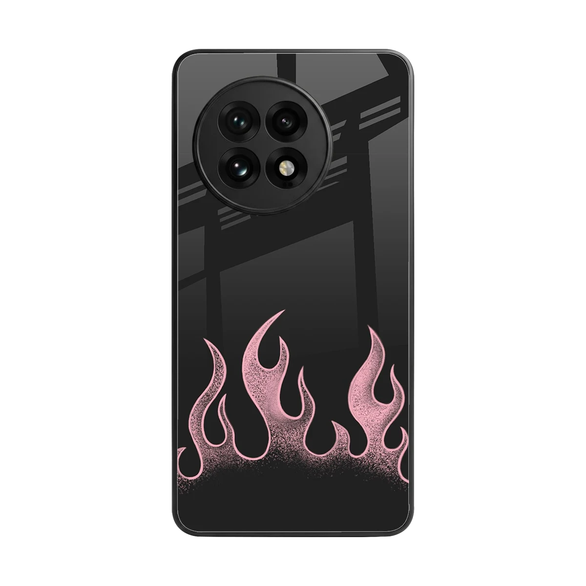 Retro Pink Flames back phone cover | glass case for oneplus 13r