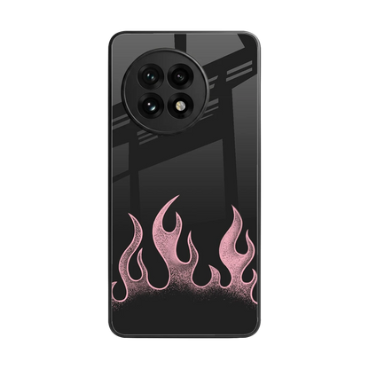 Retro Pink Flames back phone cover | glass case for oneplus 13r