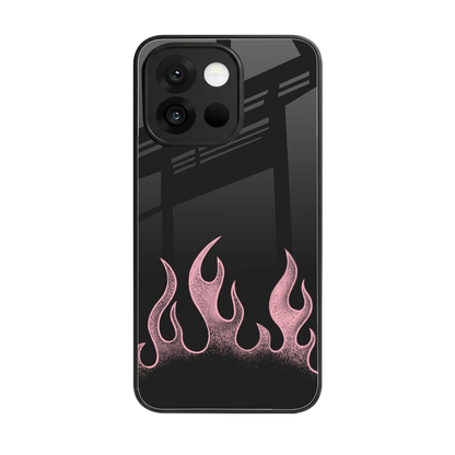 Retro Pink Flames back phone cover | glass case for oneplus 13s