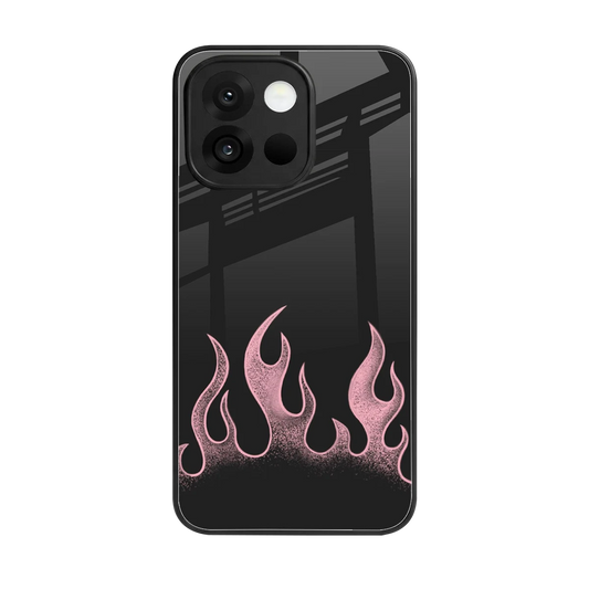 Retro Pink Flames back phone cover | glass case for oneplus 13s