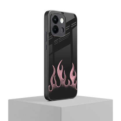 Retro Pink Flames oneplus 13s mobile cover | shockproof glass phone case