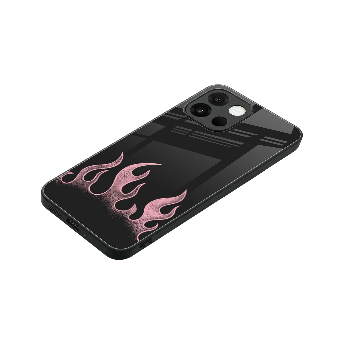 Retro Pink Flames stylish phone case for oneplus 13s | glossy glass and slim fit