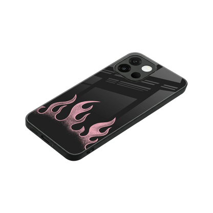 Retro Pink Flames stylish phone case for oneplus 13s | glossy glass and slim fit