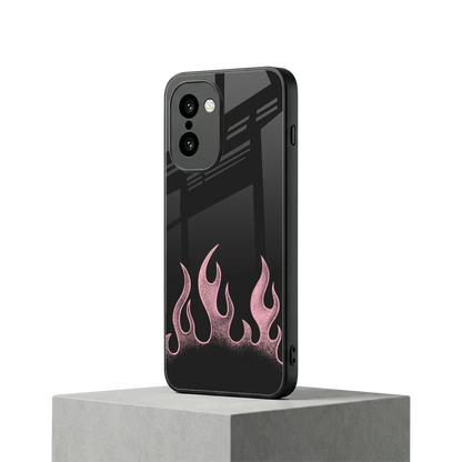 Retro Pink Flames oneplus 15r mobile cover | shockproof glass phone case
