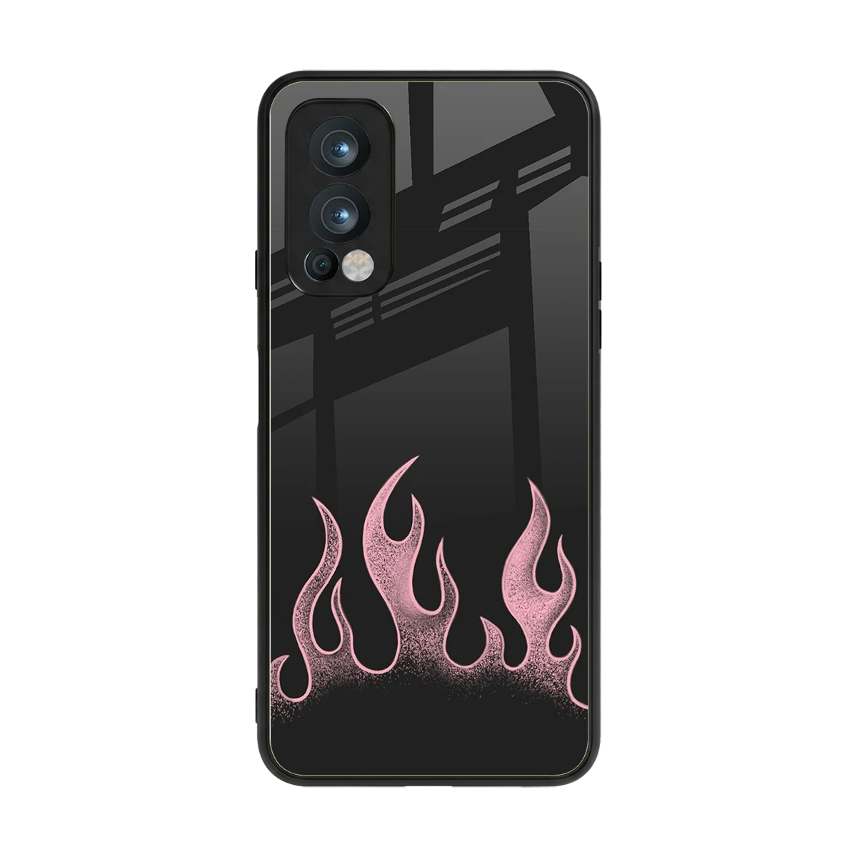 Retro Pink Flames back phone cover | glass case for oneplus nord 2