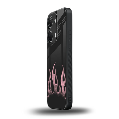Retro Pink Flames oneplus nord 3 mobile cover | shockproof glass phone case