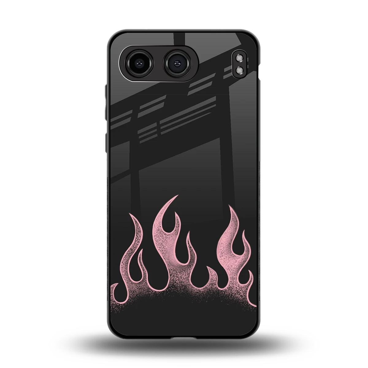 Retro Pink Flames back phone cover | glass case for oneplus nord 4