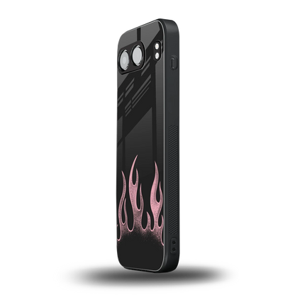Retro Pink Flames oneplus nord 4 mobile cover | shockproof glass phone case