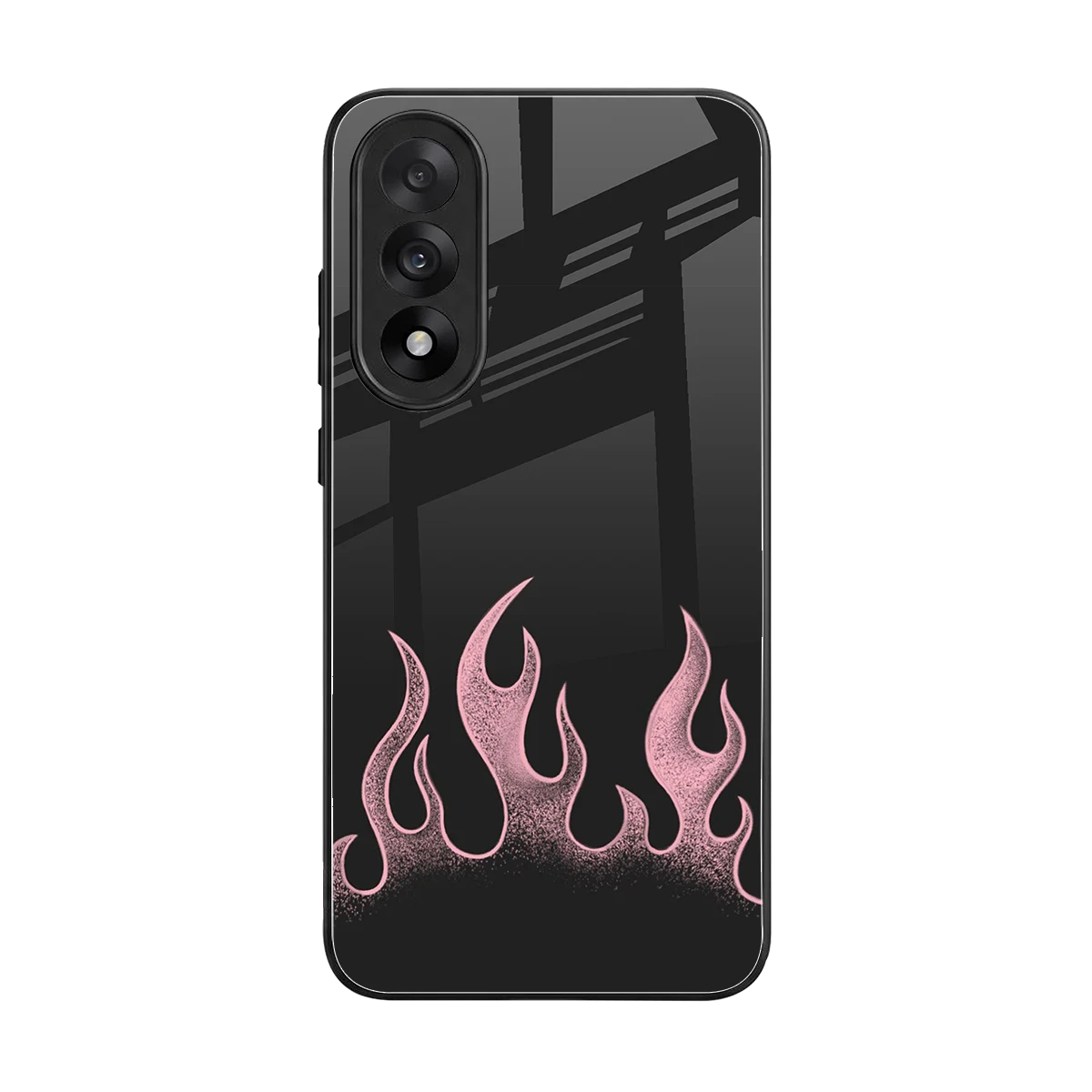 Retro Pink Flames back phone cover | glass case for oneplus nord 5