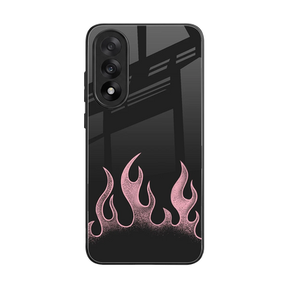 Retro Pink Flames back phone cover | glass case for oneplus nord 5