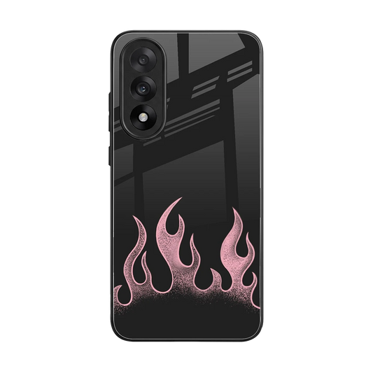 Retro Pink Flames back phone cover | glass case for oneplus nord 5