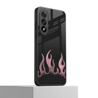 Retro Pink Flames oneplus nord 5 mobile cover | shockproof glass phone case