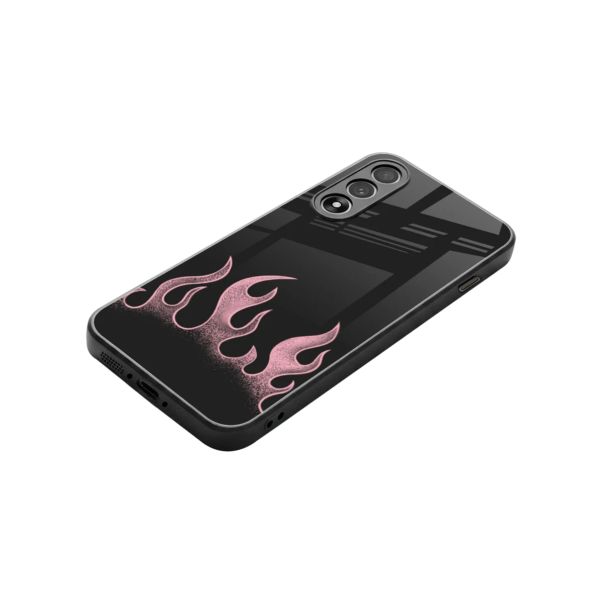 Retro Pink Flames stylish phone case for oneplus nord 5 | glossy glass and slim fit