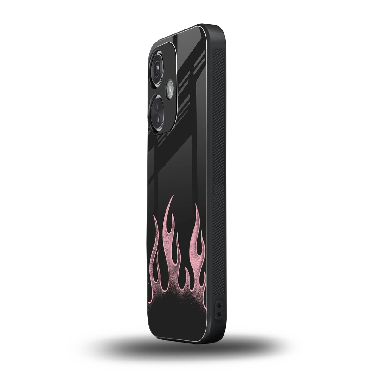 Retro Pink Flames oneplus nord ce 3 mobile cover | shockproof glass phone case