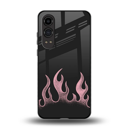 Retro Pink Flames back phone cover | glass case for oneplus nord ce 4 lite