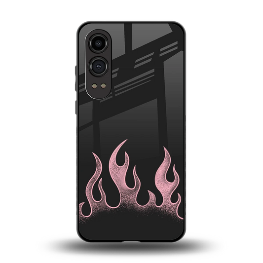 Retro Pink Flames back phone cover | glass case for oneplus nord ce 4 lite