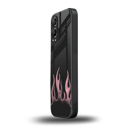 Retro Pink Flames oneplus nord ce 4 lite mobile cover | shockproof glass phone case