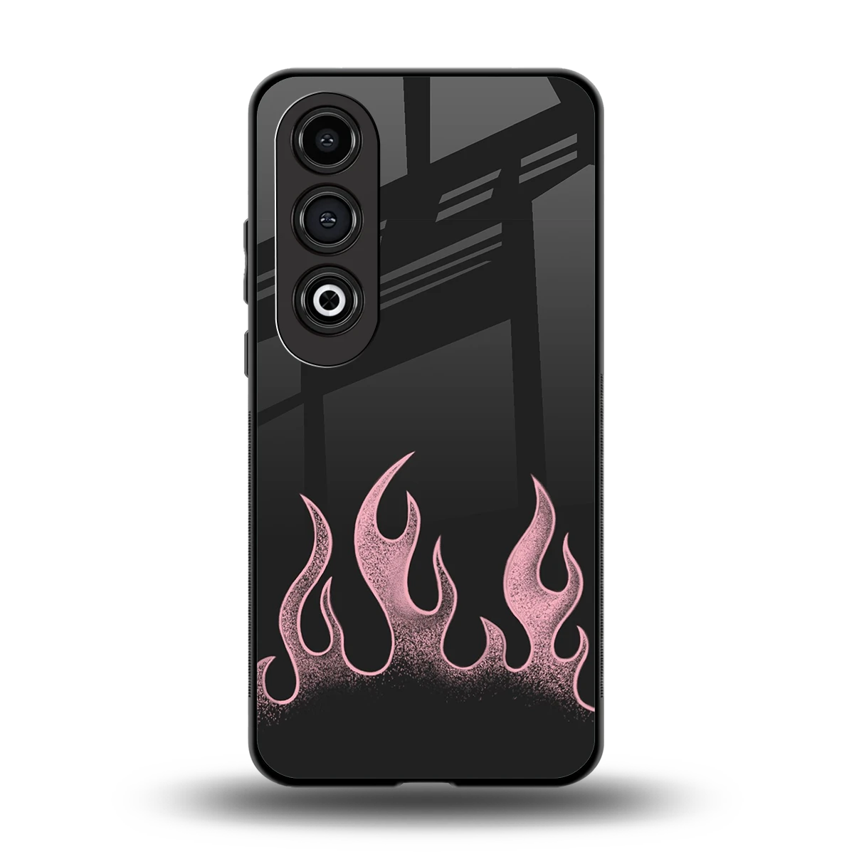 Retro Pink Flames back phone cover | glass case for oneplus nord ce 4