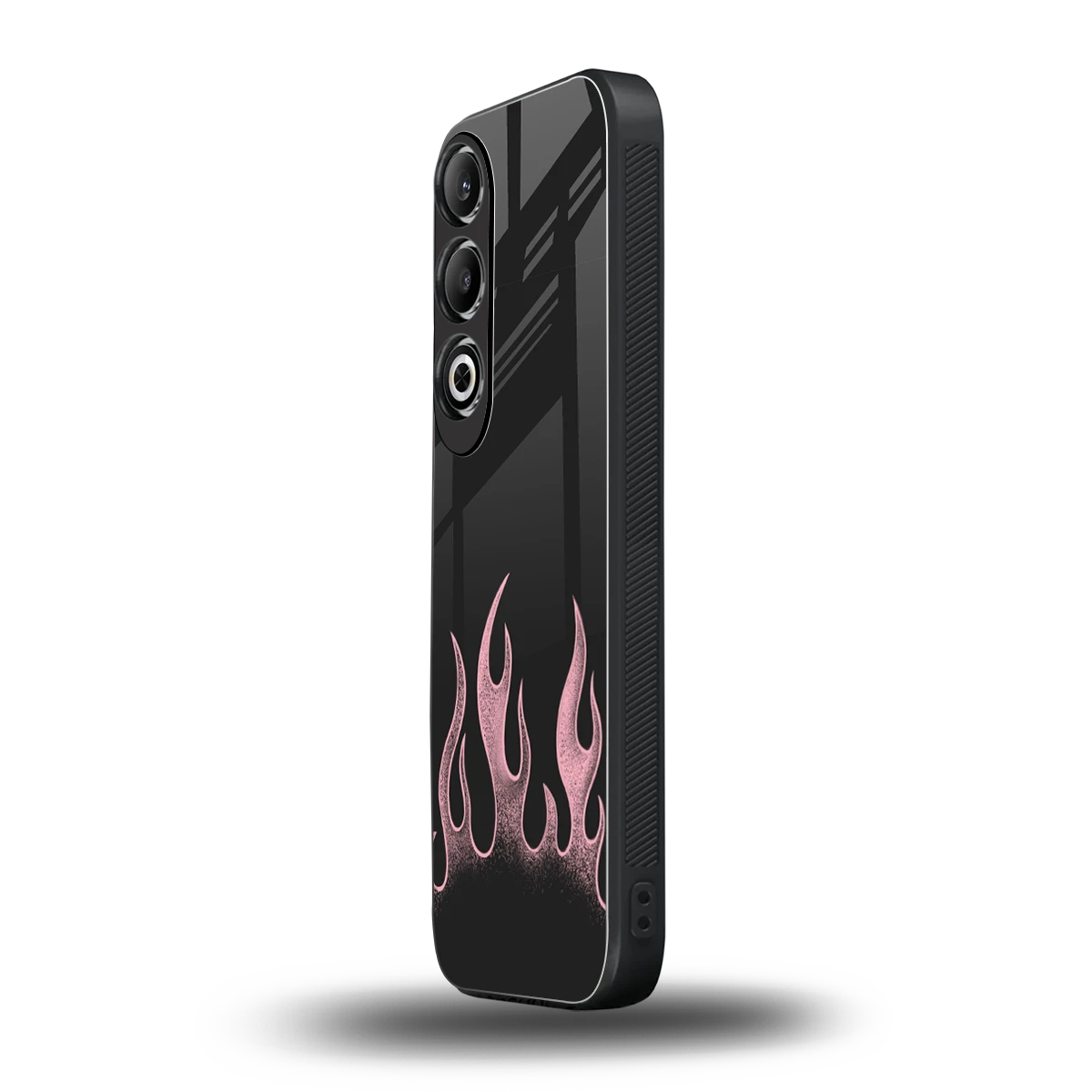 Retro Pink Flames oneplus nord ce 4 mobile cover | shockproof glass phone case