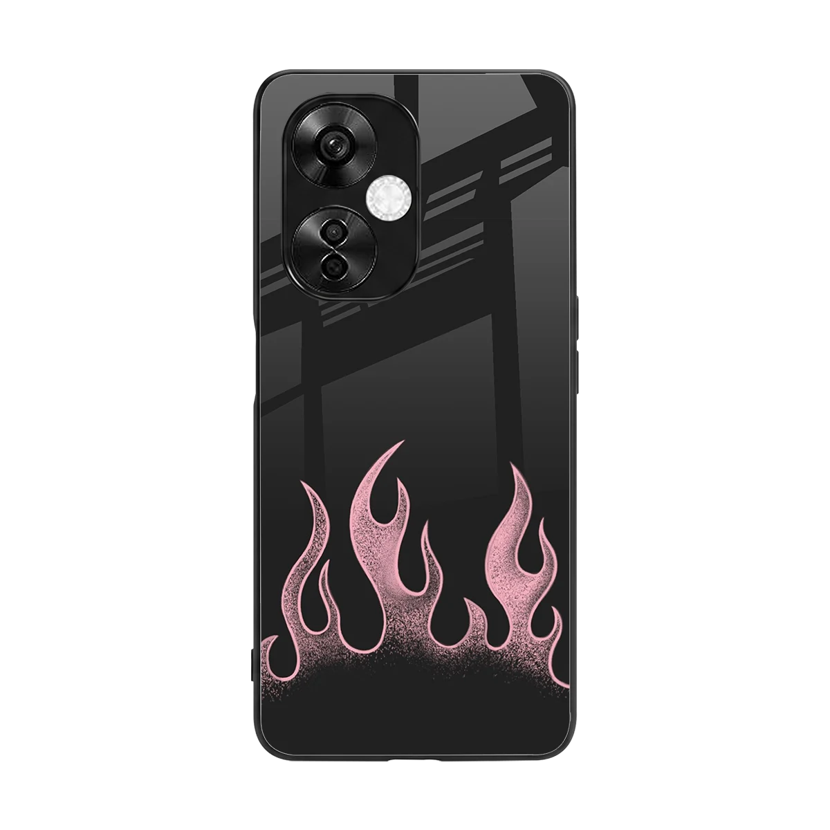 Retro Pink Flames back phone cover | glass case for oneplus nord ce 3 lite