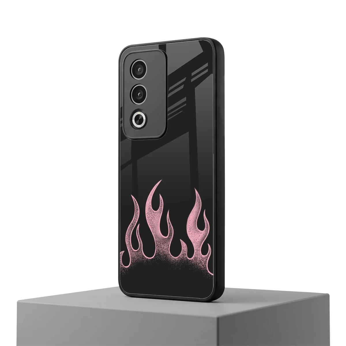 Retro Pink Flames oppo a3 pro mobile cover | shockproof glass phone case