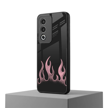 Retro Pink Flames oppo a3 pro mobile cover | shockproof glass phone case