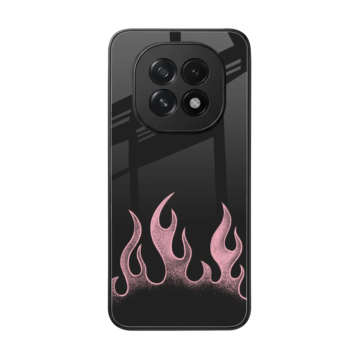 Retro Pink Flames back phone cover | glass case for oppo f29 5g